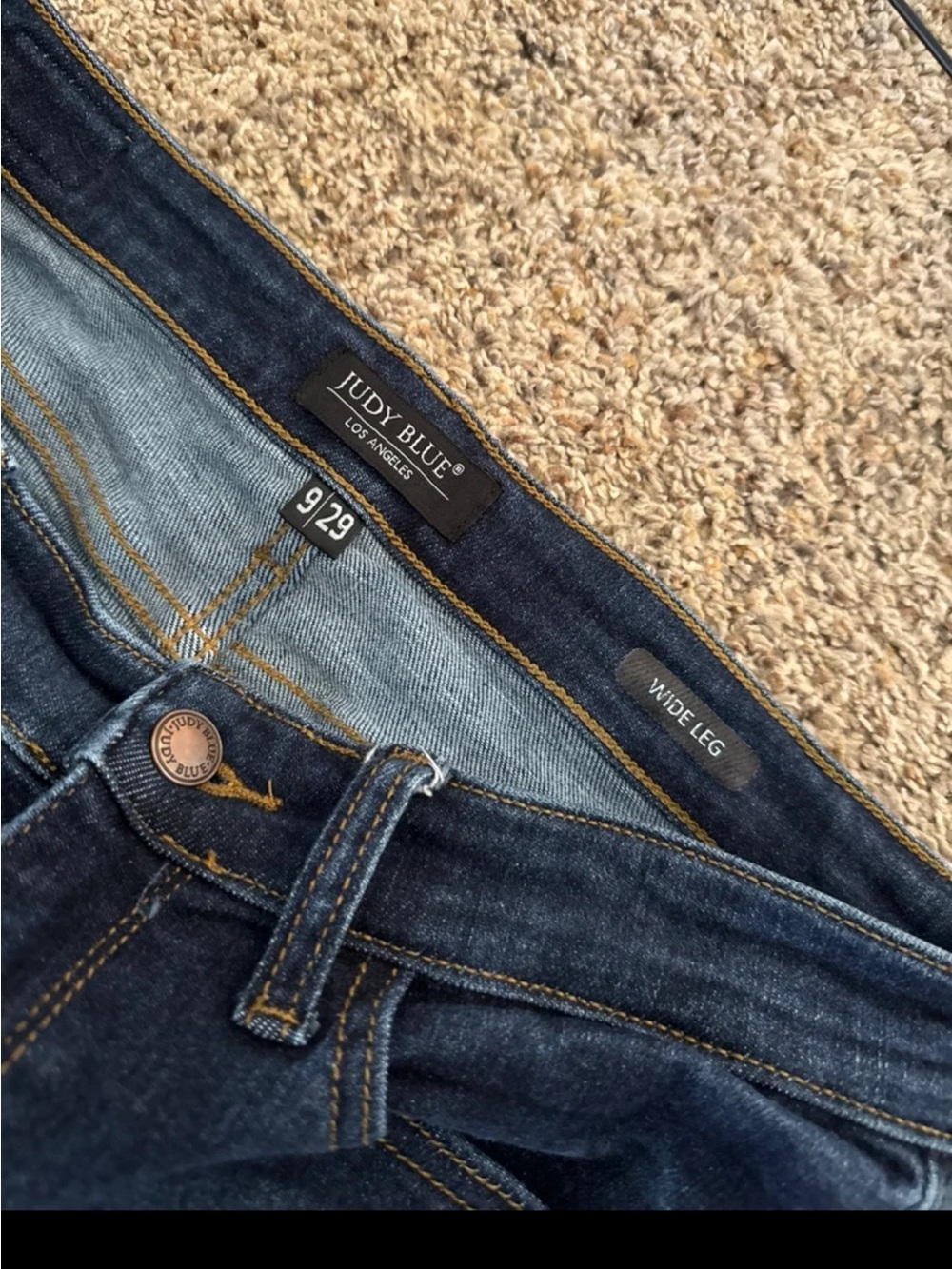 Judy Blue High Waist Wide Leg Crop Denim Jeans 82517 size 9/29 - Picture 10 of 12